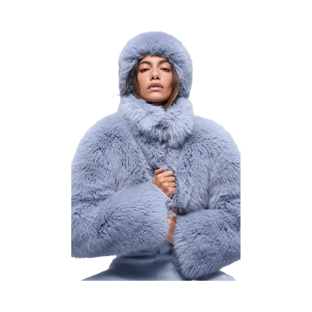 Alo Women's Opulent Faux Fur Cropped Jacket - Winter Frost