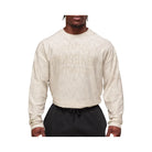 Gymshark Lightweight Slub Textured Lifting Authenticator OS LS T-shirt - Oat White