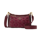 Kate Spade Duet Spade Flower Embroidered Small Crossbody Dark Merlot