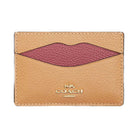 Coach Lip Card Case Novelty Leather-Gold-Latte Multi