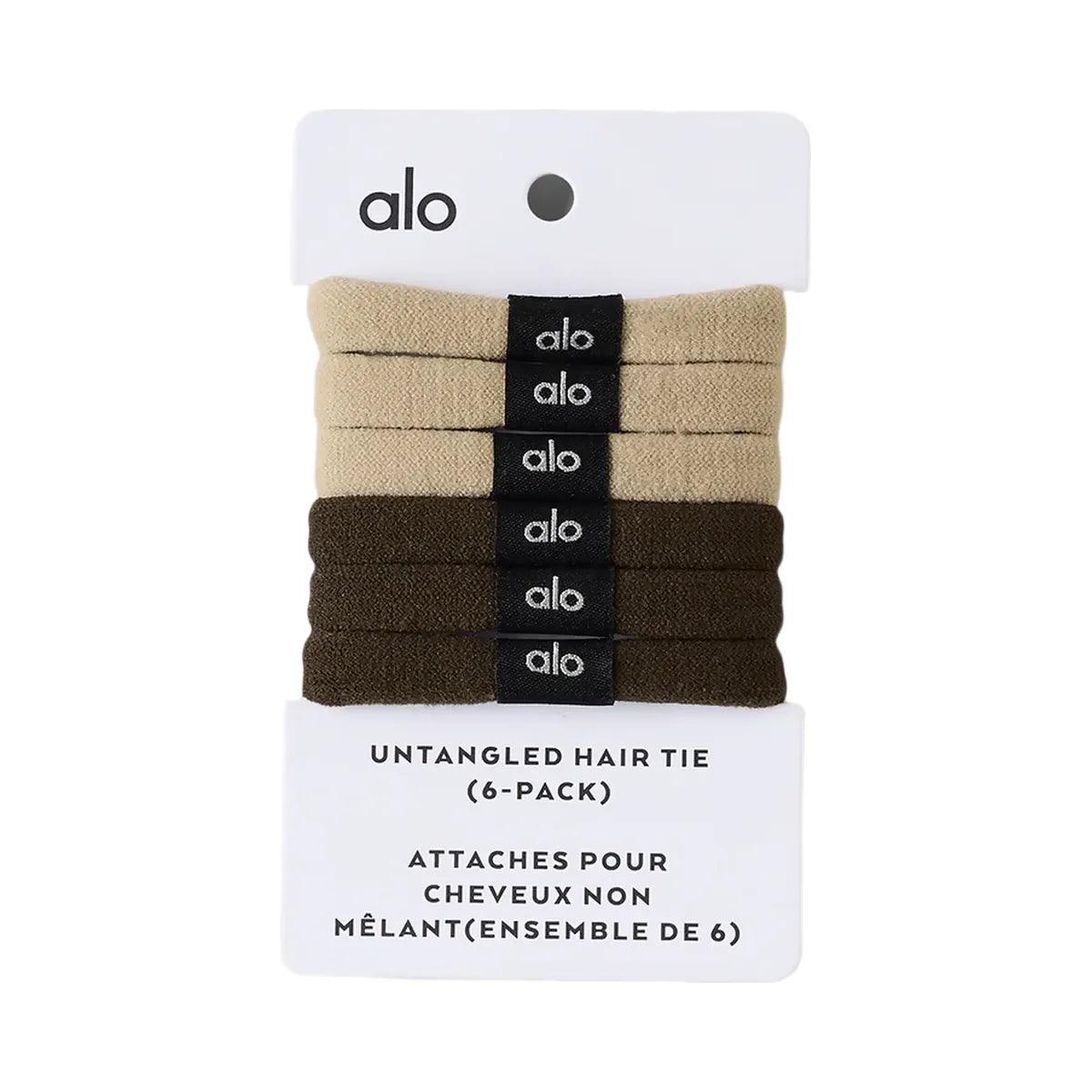 Alo Untangled Hair Tie (6-Pack) - Beige/Espresso