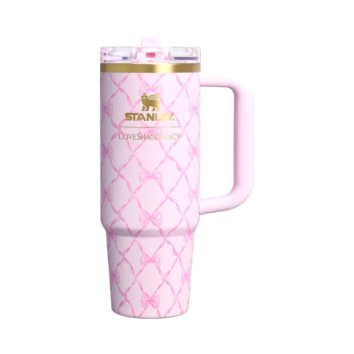 Stanley 1913 x LoveShackFancy Holiday The Quencher Details ProTour Tumbler Set 2-pack Baby Bow Pink Peppermint