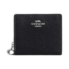 Coach Snap Wallet Pebbled Leather-Silver-Black