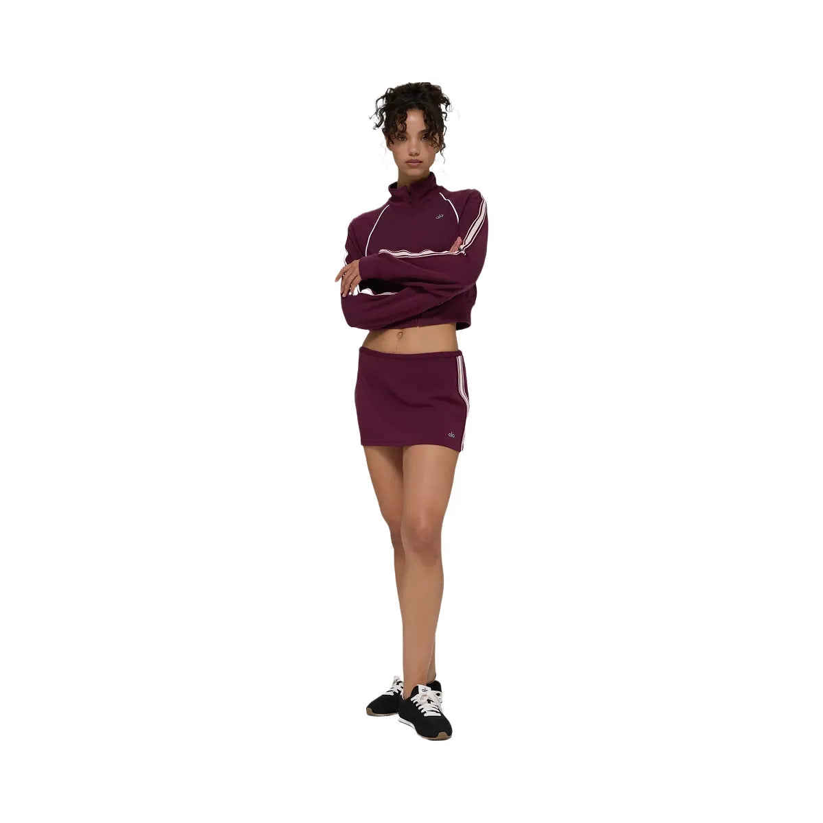 Alo Women's Track Star Mini Skirt - Burgundy