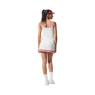 Alo Women's Tennis Club Sweater Knit Dress - White/Candy Red