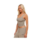 Gymshark Waffle Cropped Tank - Lifestyle Brown