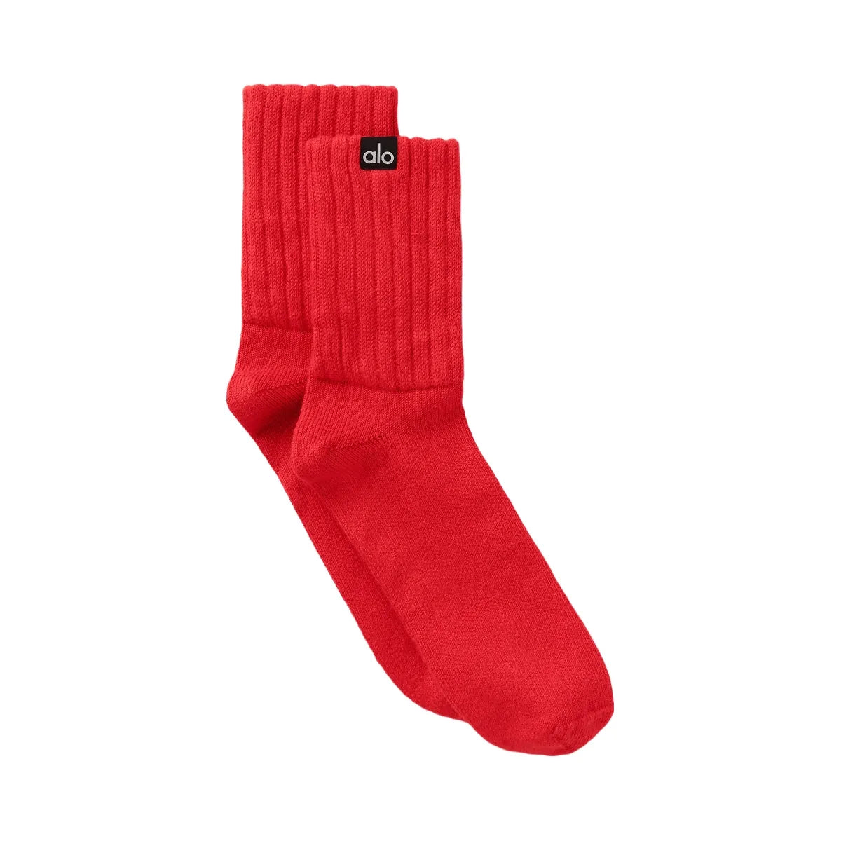 Alo Unisex Half-Crew Scrunch Sock - Bright Red