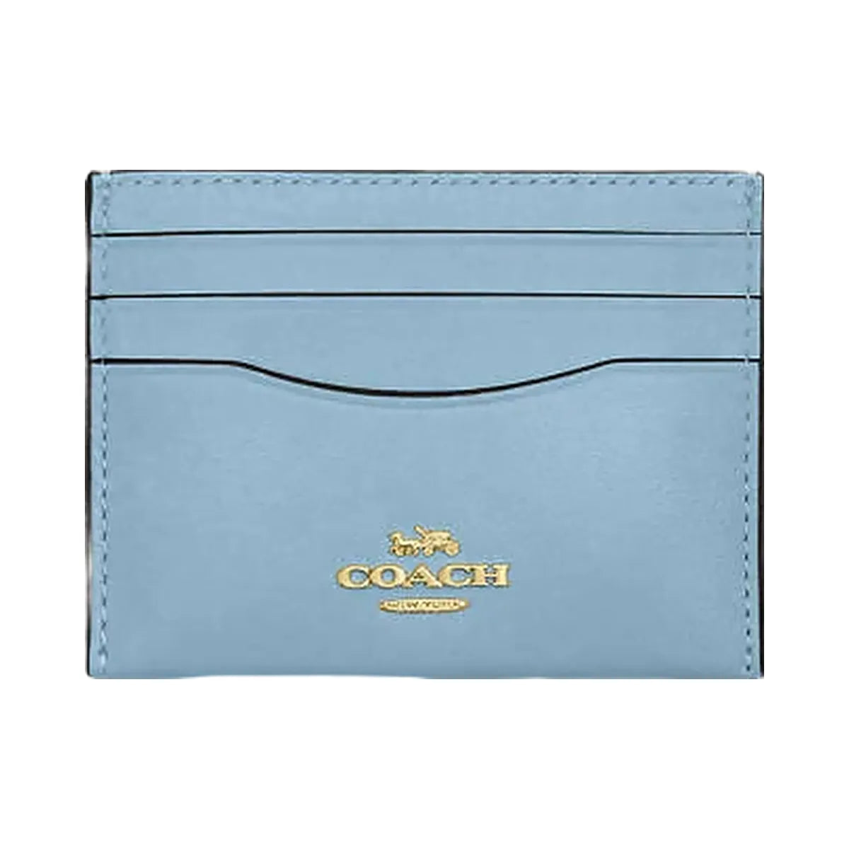 Coach Slim Id Card Case Glazed Leather-Im-Powder Blue
