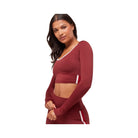 Gymshark Piping Long Sleeve Crop Top - Sets Red/Carmine Red/Soft White