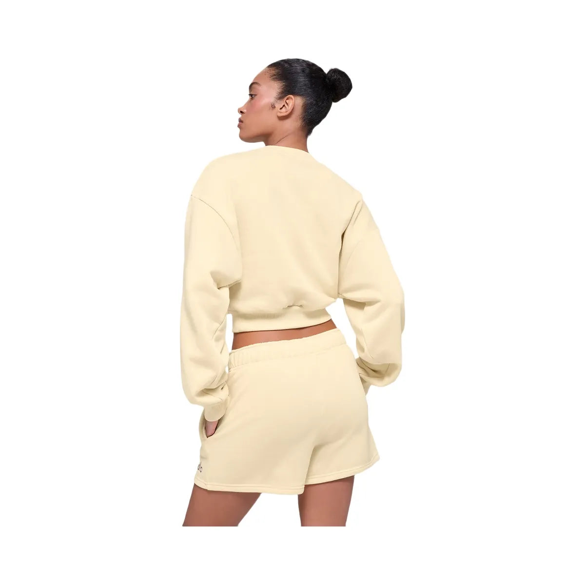 Alo Women's Cropped Accolade Crewneck - Candlelight Yellow