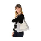 Kate Spade Lena Colorblock Large Triple Compartment Shoulder Bag Mountain Grey Multi