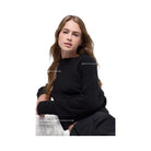 Alo Women's Wool Cashmere Cropped New Class Crewneck Sweater - Black