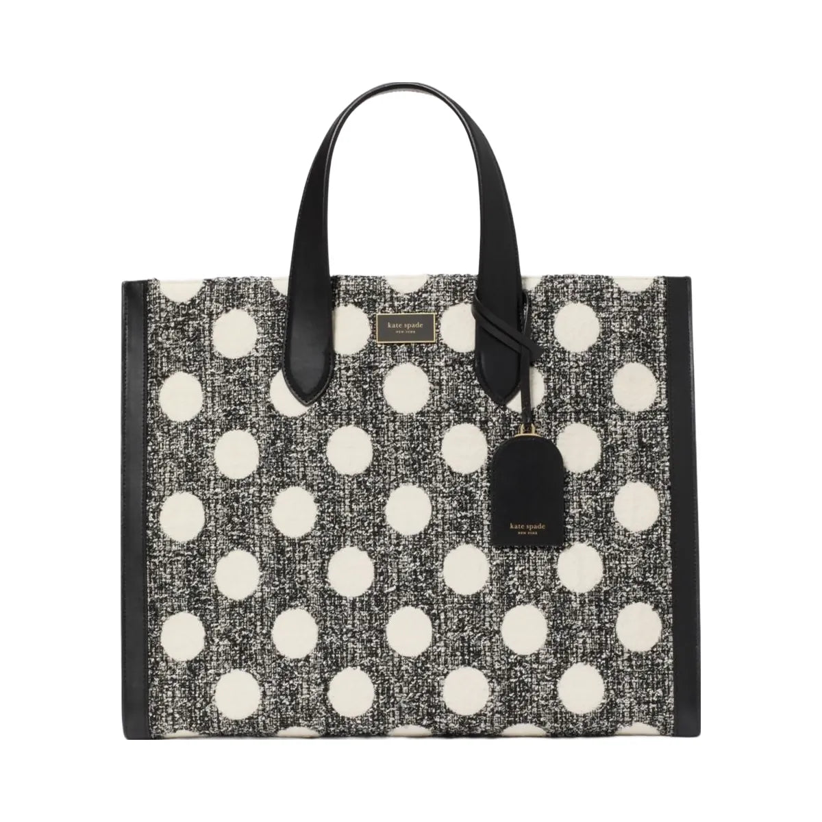 Kate Spade Manhattan Dot Tweed Large Tote Black Multi