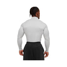 Gymshark Element Baselayer Mock Neck Long Sleeve T-Shirt - GS White/GS Metal Grey Marl