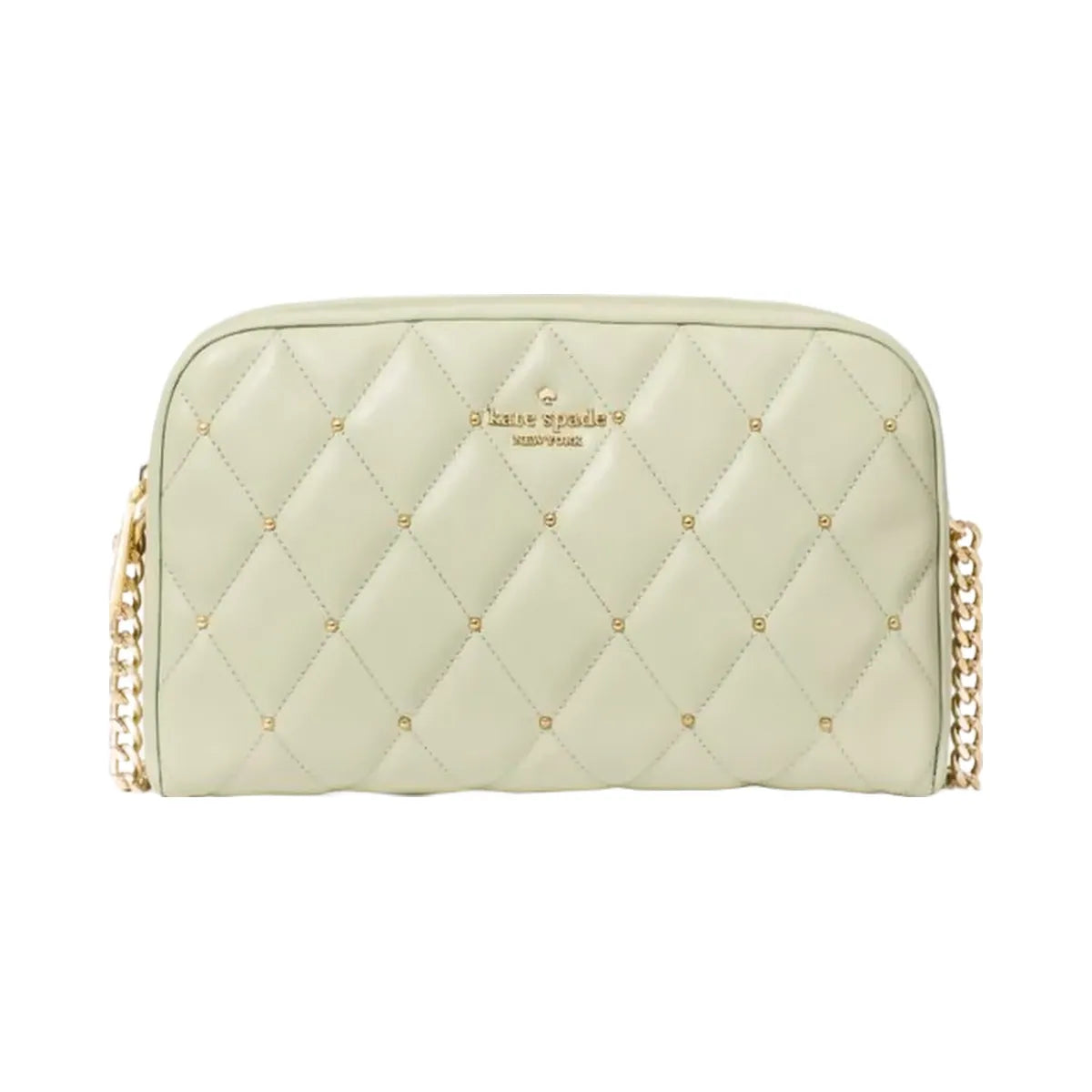 Kate Spade Carey Quilted Studded Chain Camera Bag Sage Bundle
