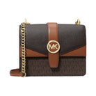 Michael Kors Greenwich Small Color-Block Signature Logo Crossbody Bag Brown Multi