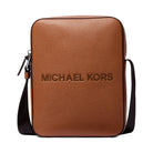 Michael Kors Cooper Logo Embossed Pebbled Leather Messenger Bag Luggage
