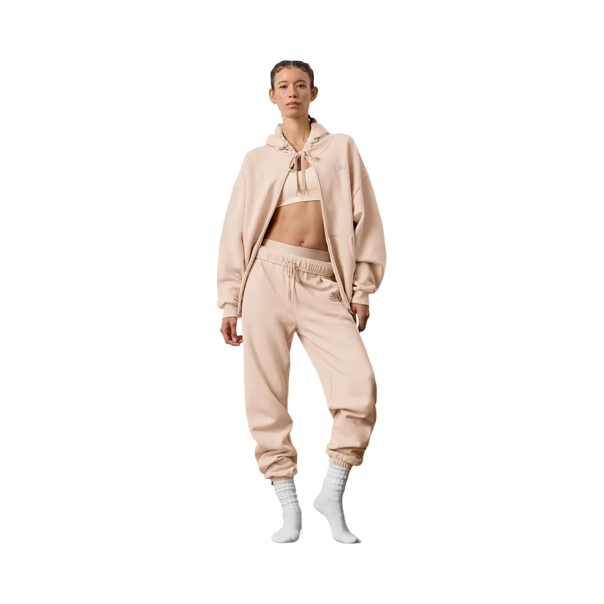 Alo Women's Accolade Full Zip Hoodie - Macadamia