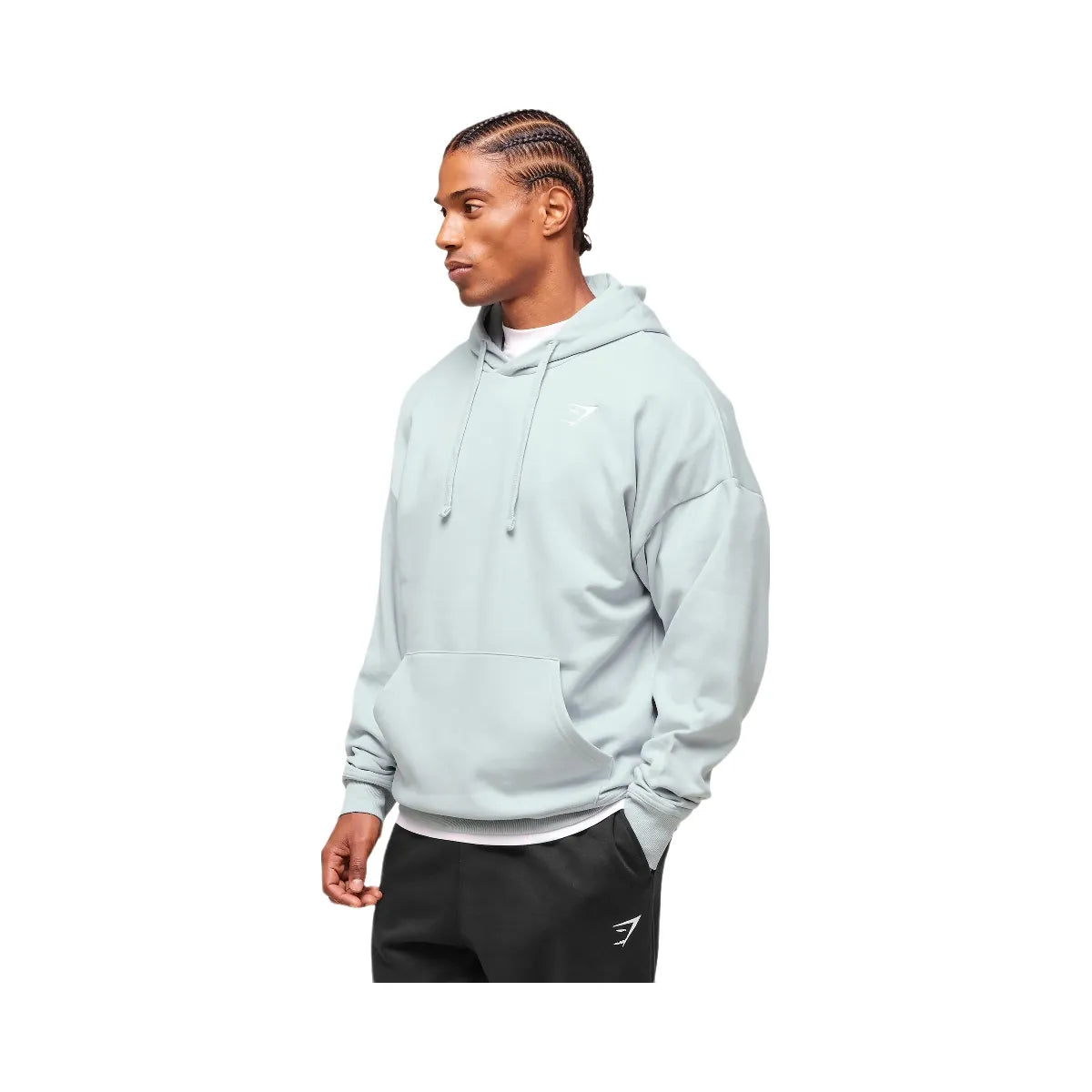 Gymshark Crest Oversized Hoodie - Smoke Blue