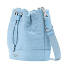Kate Spade Flower Quilted Fabric Bucket Bag Montauk Blue