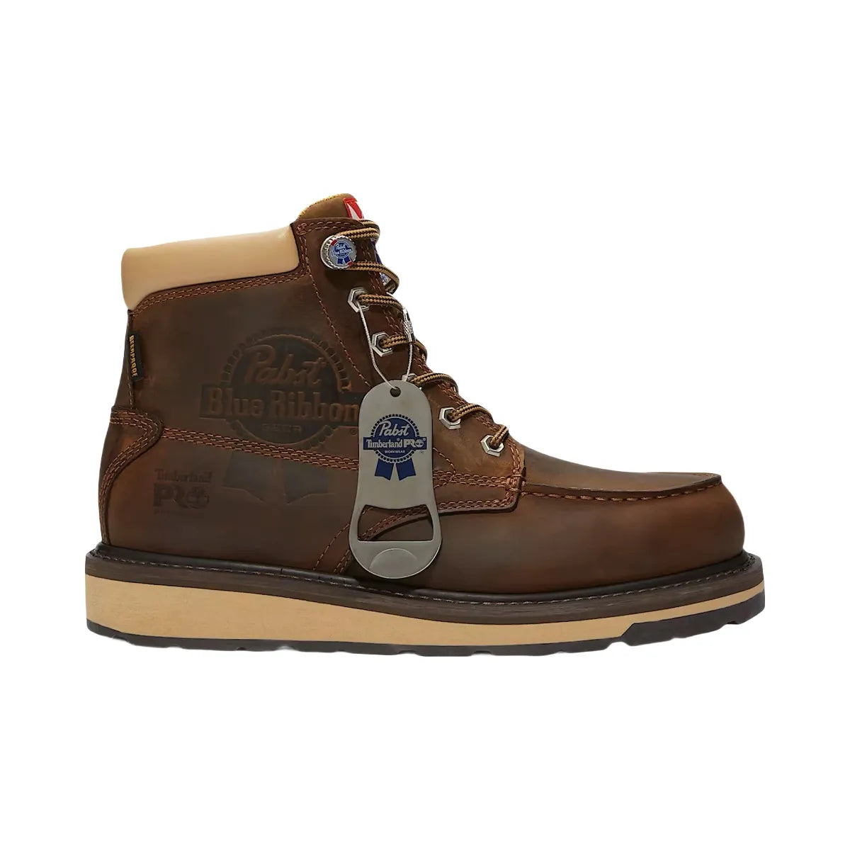 Timberland Pro Gridworks 6" Soft Toe Waterproof Work Boot Pabst Blue Ribbon Brown Full-Grain
