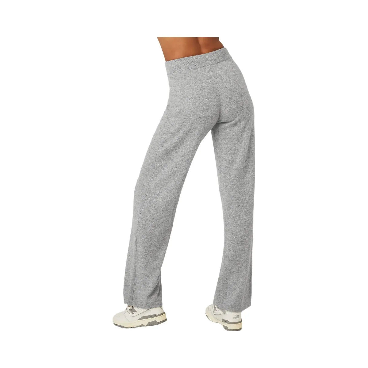 Alo Women's Cashmere High-Waist Jet Set Wide Leg Pant - Dove Grey Heather