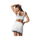 Alo Women's Tennis Club Sweater Knit Bra - White/Seashell Blue