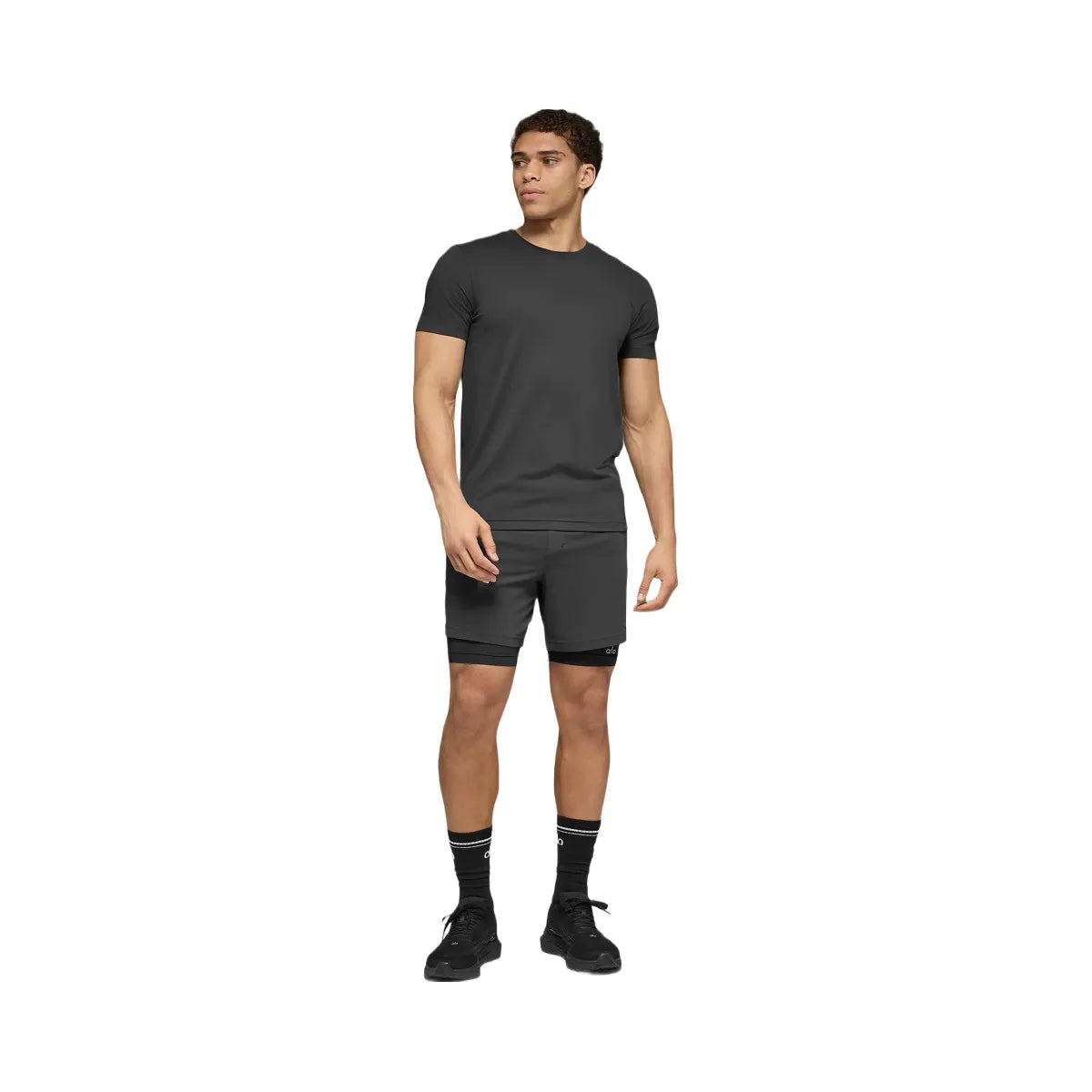 Alo Men's Conquer Reform Crewneck Short Sleeve - Anthracite