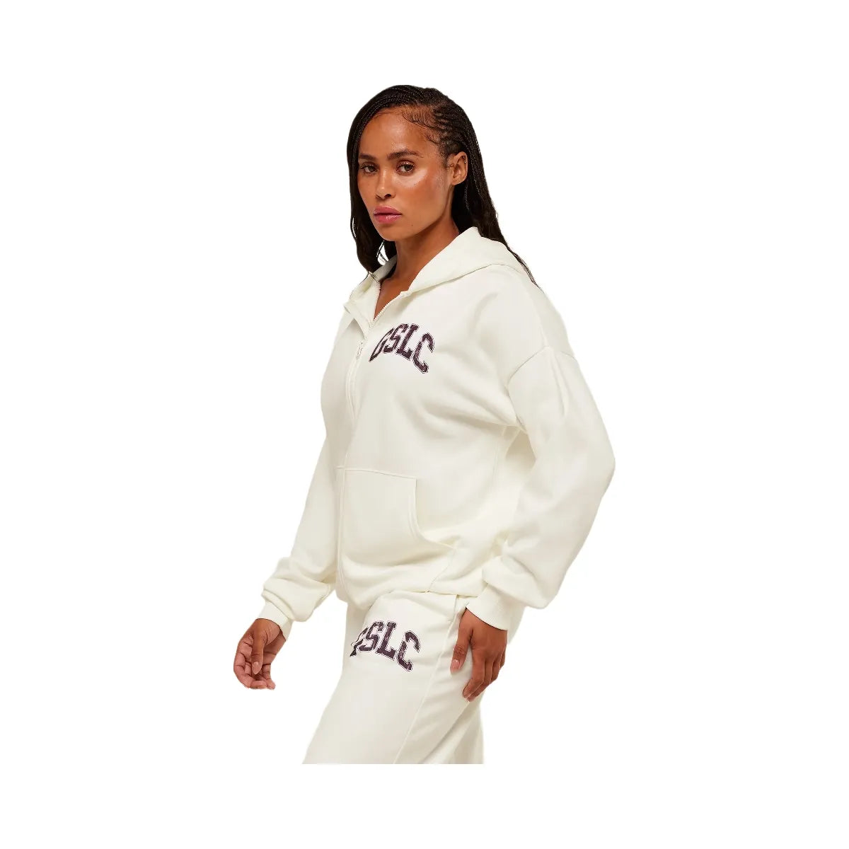 Gymshark GSLC Graphic Zip Up Hoodie - Soft White