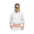 Alo Women's Polar Fleece Retreat Cropped Jacket - White Heather Grey