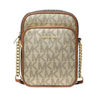 Michael Kors Jet Set Medium Metallic Signature Logo Crossbody Bag Pl Gld Multi