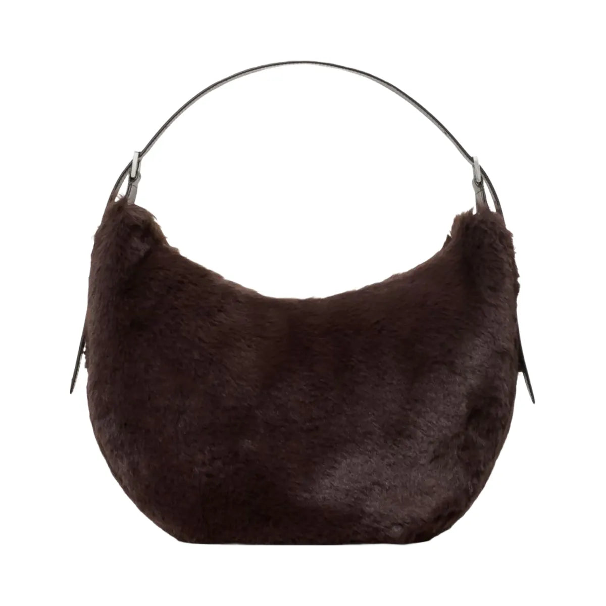 Kate Spade Nova Faux Fur Large Crescent Shoulder Bag Hot Fudge