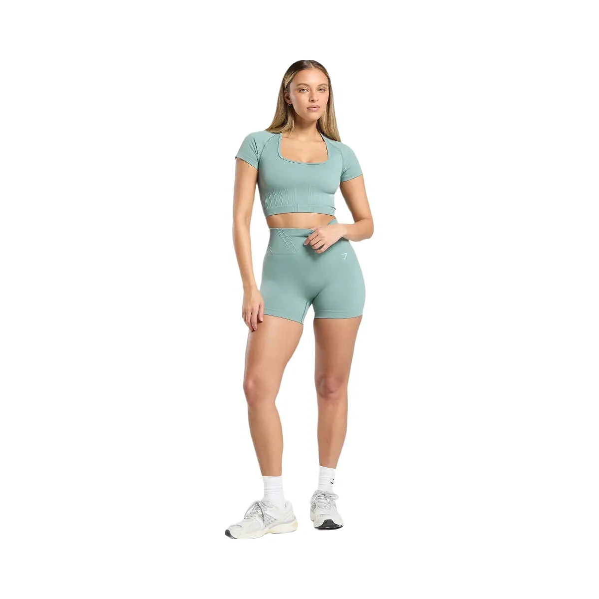 Gymshark Corset Seamless Crop Top - Celeste Blue