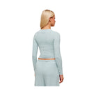 Gymshark Waffle Long Sleeve Top - Smoke Blue