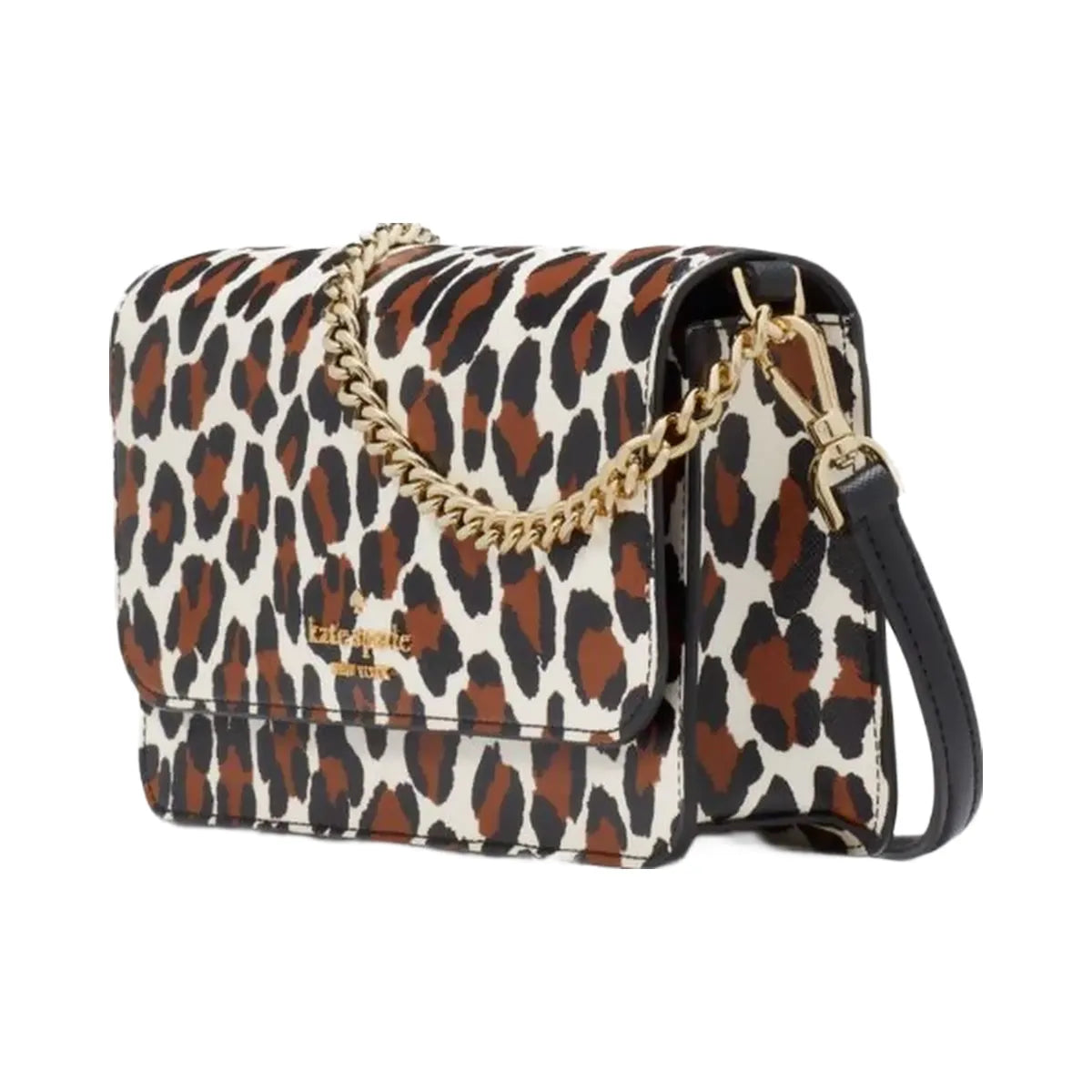 Kate Spade Madison Spotted Leopard Willow Mini Flap Crossbody Cream Multi