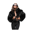 Alo Women's Opulent Faux Fur Cropped Jacket - Black