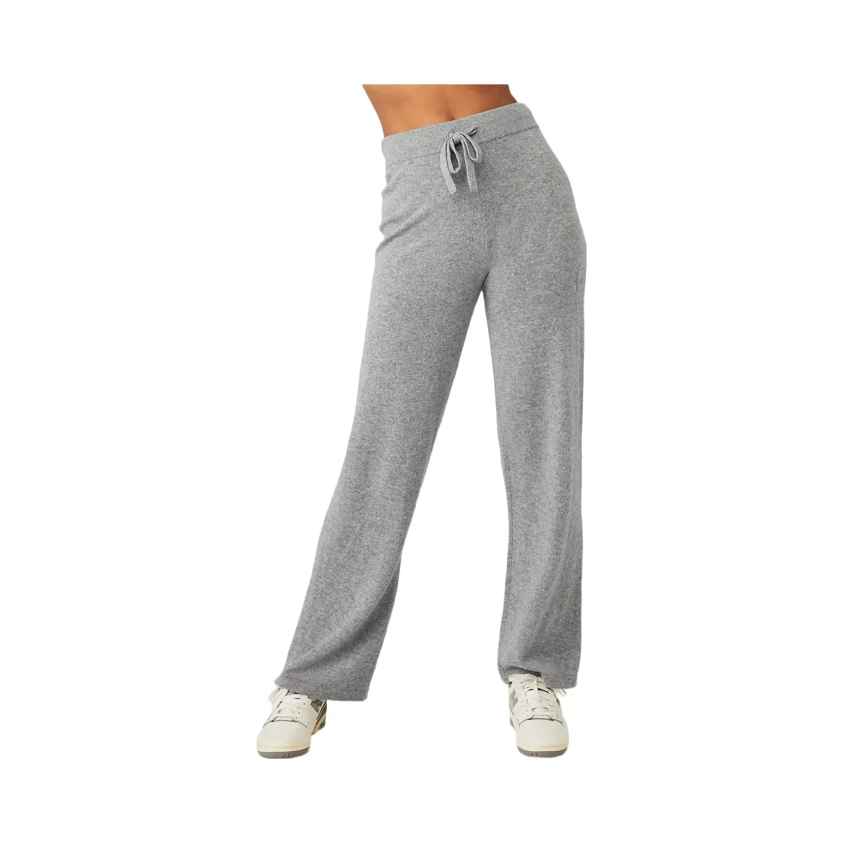Alo Women's Cashmere High-Waist Jet Set Wide Leg Pant - Dove Grey Heather