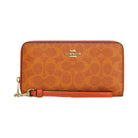 Coach Long Zip Around Wallet In Signature Canvas Signature Canvas-Im-Bright Canyon