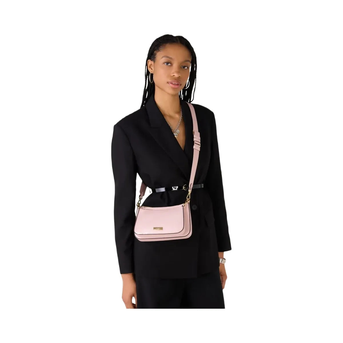 Kate Spade Duet Satin Sequin Crossbody Rose Smoke