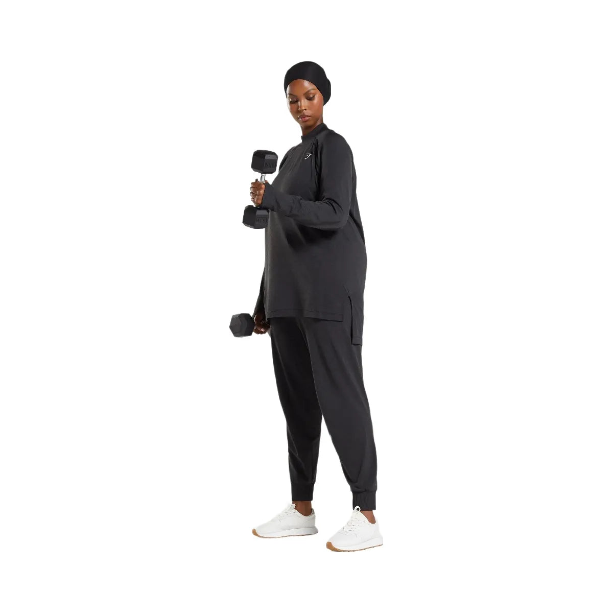 Gymshark Vital Long Line Top - Black Marl