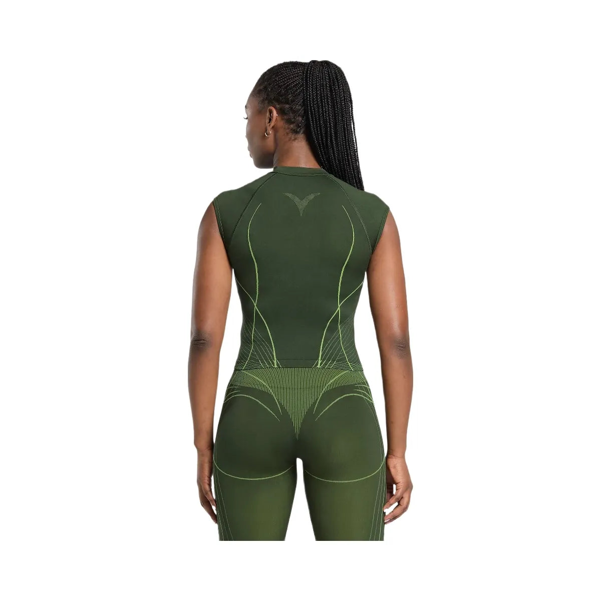 Gymshark Apex Seamless Midi T-Shirt - Trail Green/Energy Gelato Green
