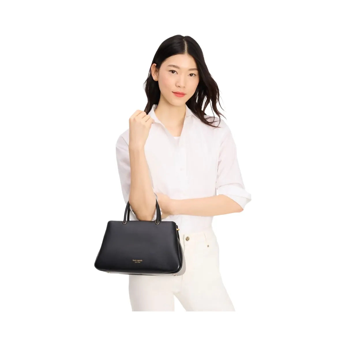 Kate Spade Grace Fine Grain Leather Medium Satchel Black