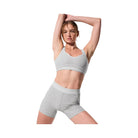 Alo Women's 4” Alosoft High-Waist Heart Throb Short - Athletic Heather Grey/White