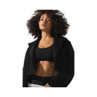 Alo Women's Wool Cropped Metro Trench - Black