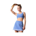Alo Women's Tennis Club Sweater Knit Bra - Crystal Clear Blue/White