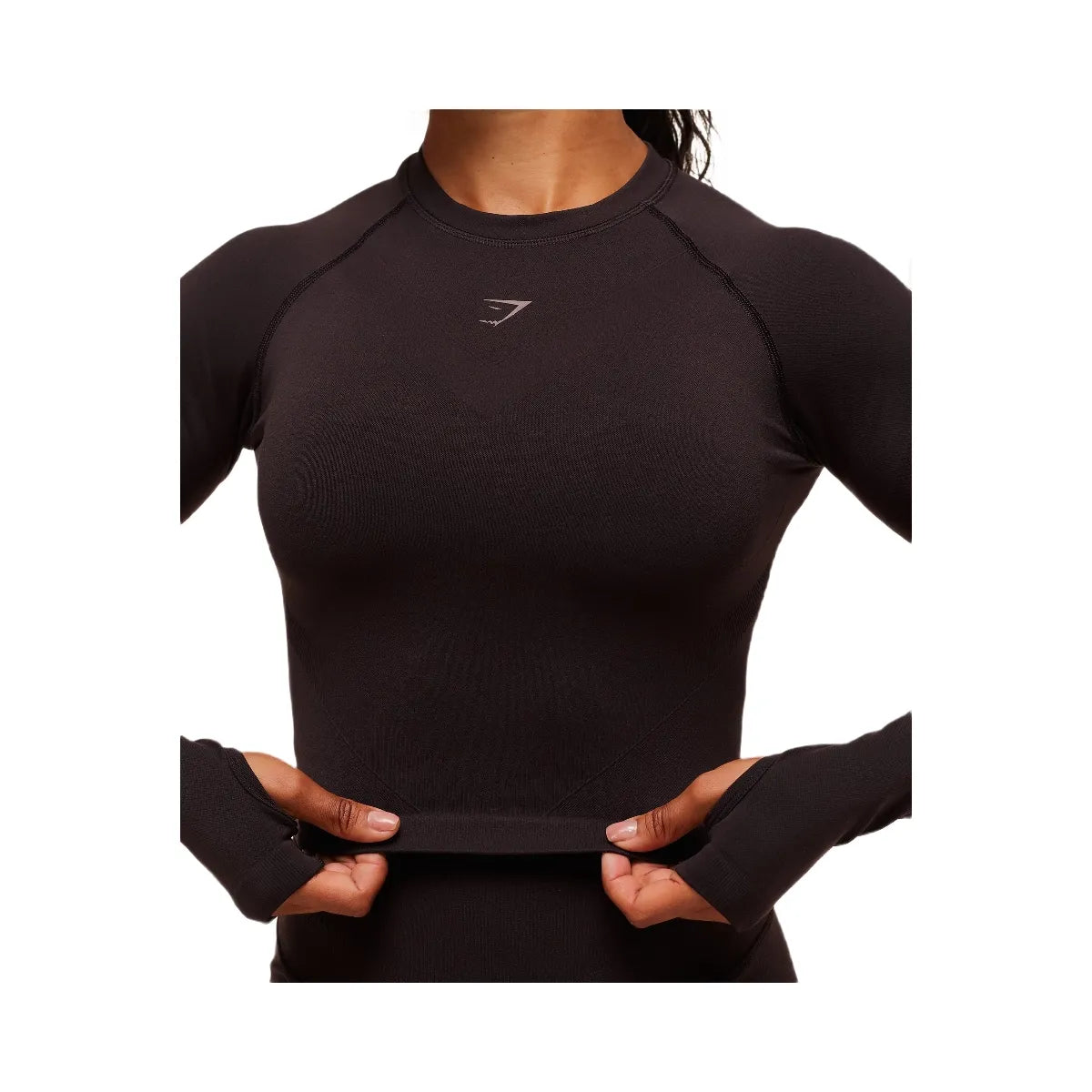 Gymshark Activate Long Sleeve Crop Top - Plum Brown