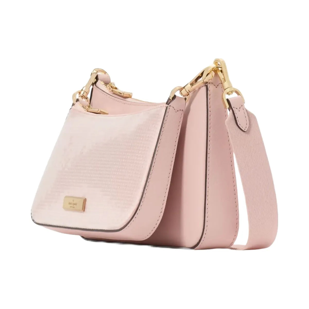 Kate Spade Duet Satin Sequin Crossbody Rose Smoke