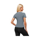 Gymshark Embroidered Logo Crop Top - Iron Blue