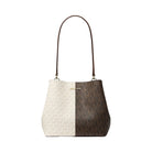 Michael Kors Pratt Medium Two-Tone Signature Logo Shoulder Bag Brown Multi