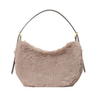 Kate Spade Nova Faux Fur Small Crescent Shoulder Bag Cozy Grey